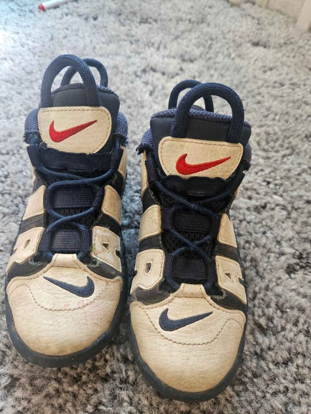 Nike Air More Uptempo Olympic Toddler 10C White Navy Red FV5368-100